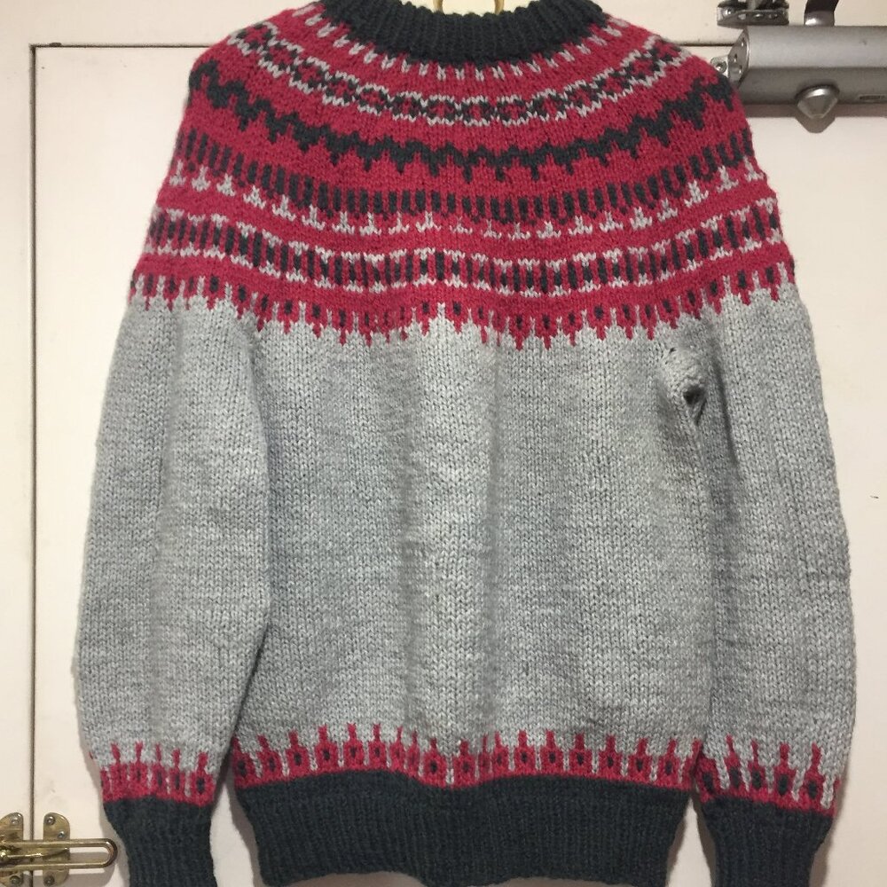 EVELYN HANDMADE KNIT WOOL FAIR ISLE SWEATERS SIZE M/L